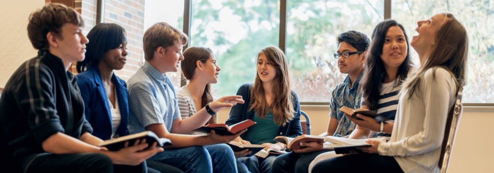 Image of kids in a Bible study group